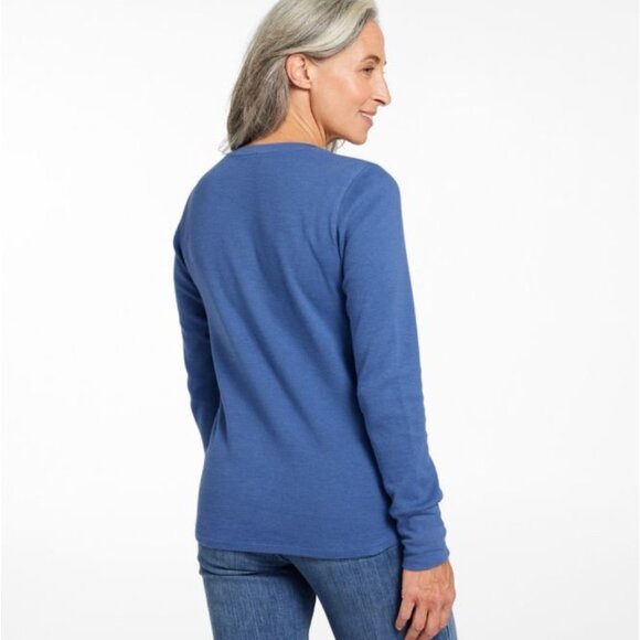 L.L. Bean Waffle-Knit Henley Top - Picture 11 of 11